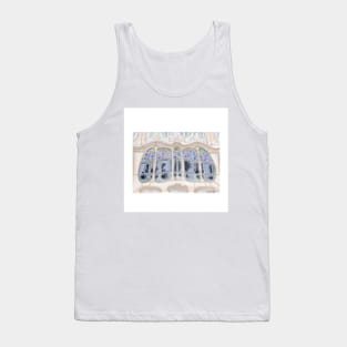 casa balto ecopop gaudi art architectural sketch spanish art Tank Top